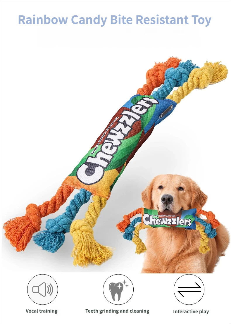 dog toy - puppy teething toys Colorful twisting candy dog teething toys for pups
