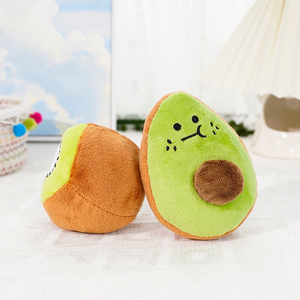 Dog stuffed animals - Pet plush avocado sound toy Pet stuffed animal Non-Toxic Plush Avocado for Dog Play