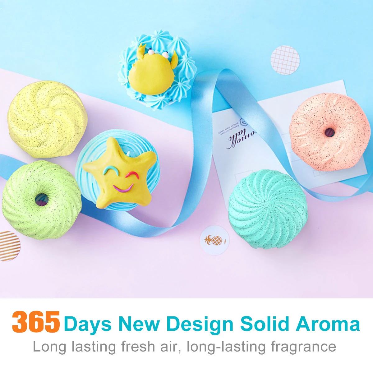 Bed Donut Litter Box Deodorizer - Cat Litter Freshener Air Freshener Long-Lasting Odor Elimination for Cat Litter Boxes
