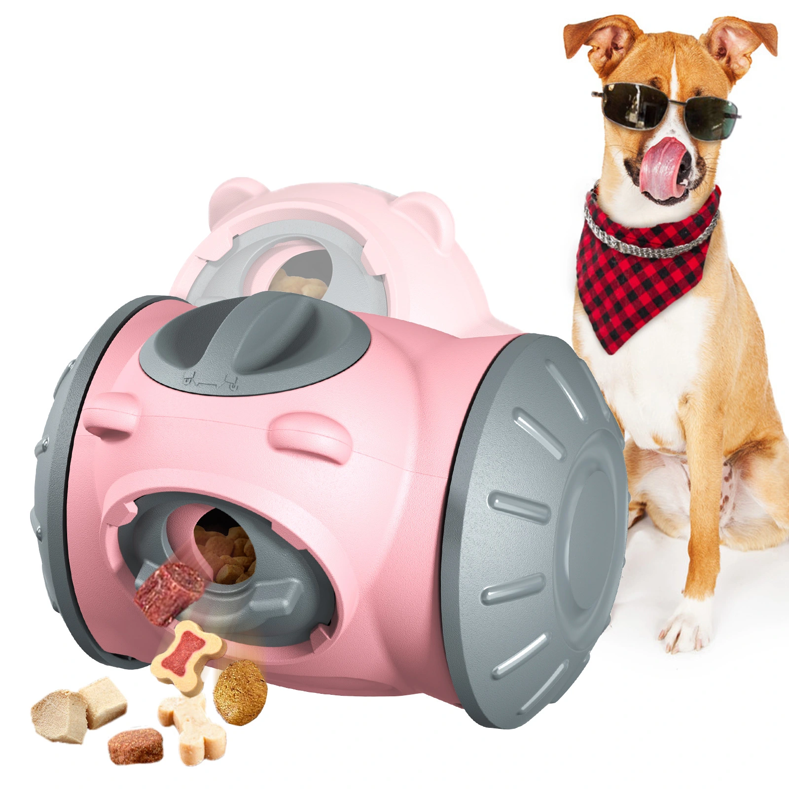 Dog Treat Dispenser Toy - Interactive Food Dispenser Cat Treat Dispenser Toy Non-Toxic for Dogs & Cats