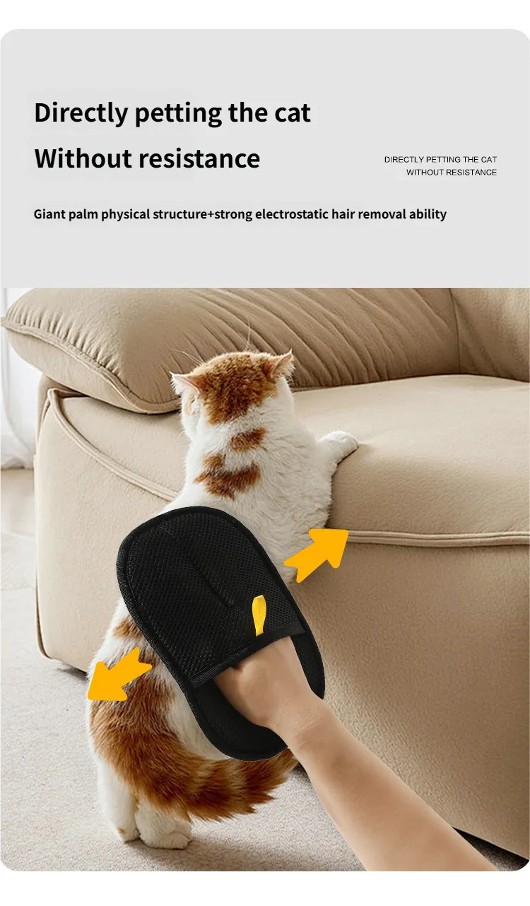 Electrostatic Pet Hair Removal Gloves - Pet Hair Removal Gloves Cat Hair Glove Reduce Shedding