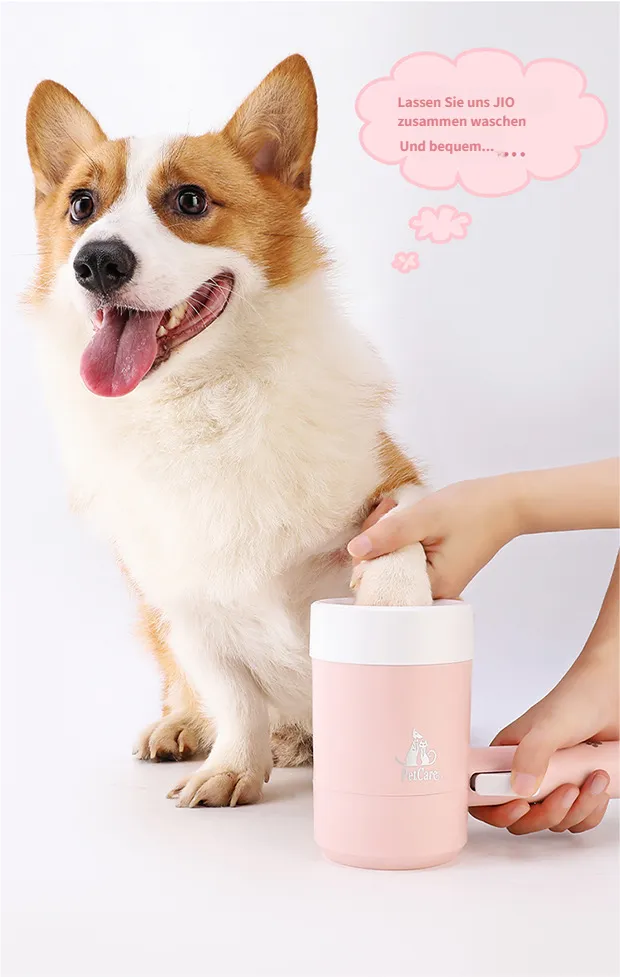 Dog Feet Cleaner Semi-automatic - Pet Foot Cleaning Cup Dog Paw Cleaner Non-Toxic Safe