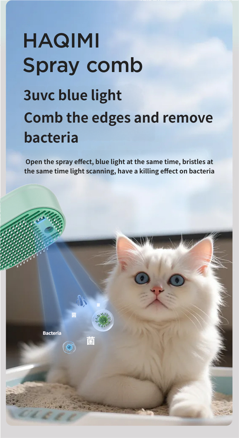 Spray comb Self Cleaning Pet Brush - Cat Comb Steamy Grooming for Long Hair Pets