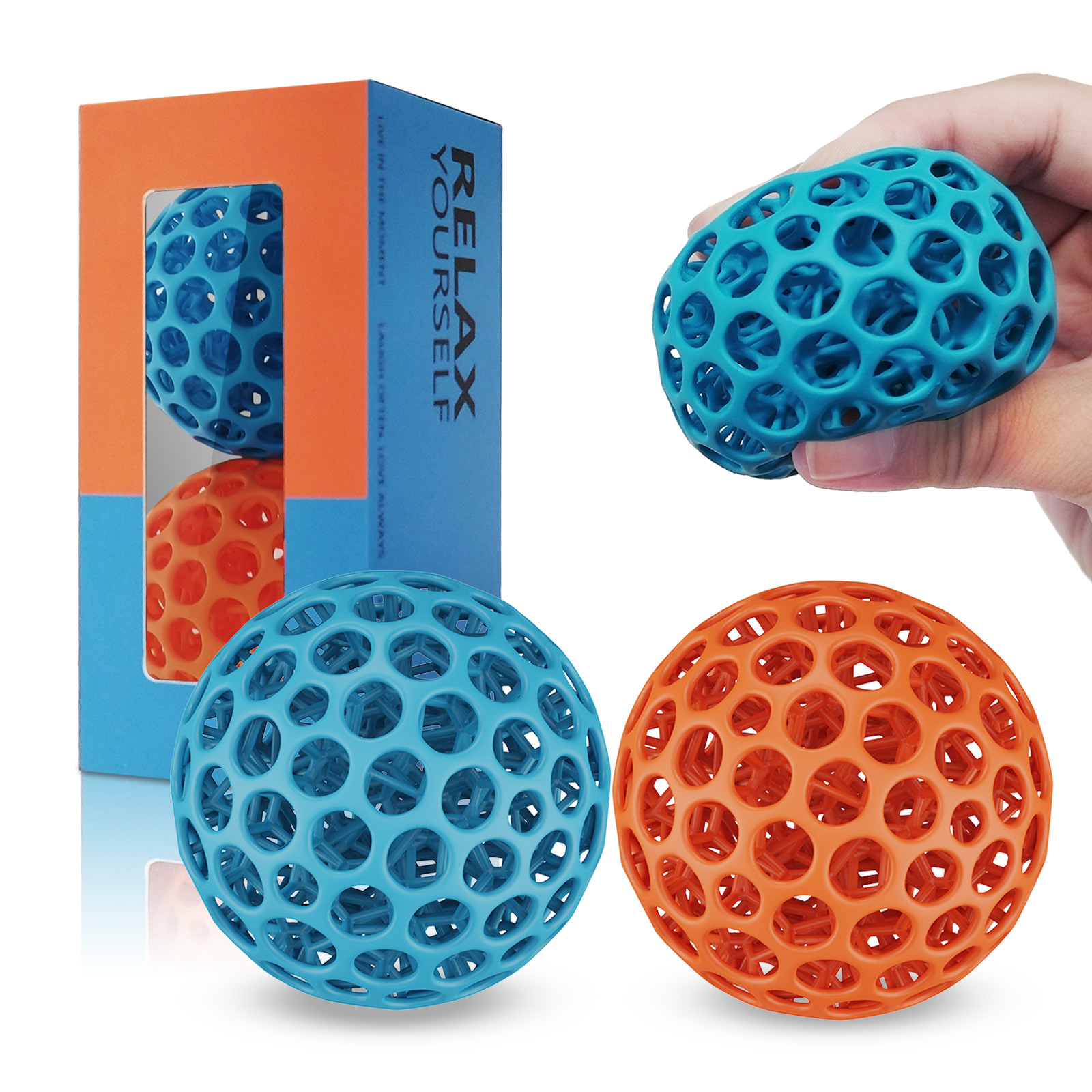 Decompression Ball - Brain stress balls Stress relieving toys Non-Toxic 3D Printed Fidget Toy