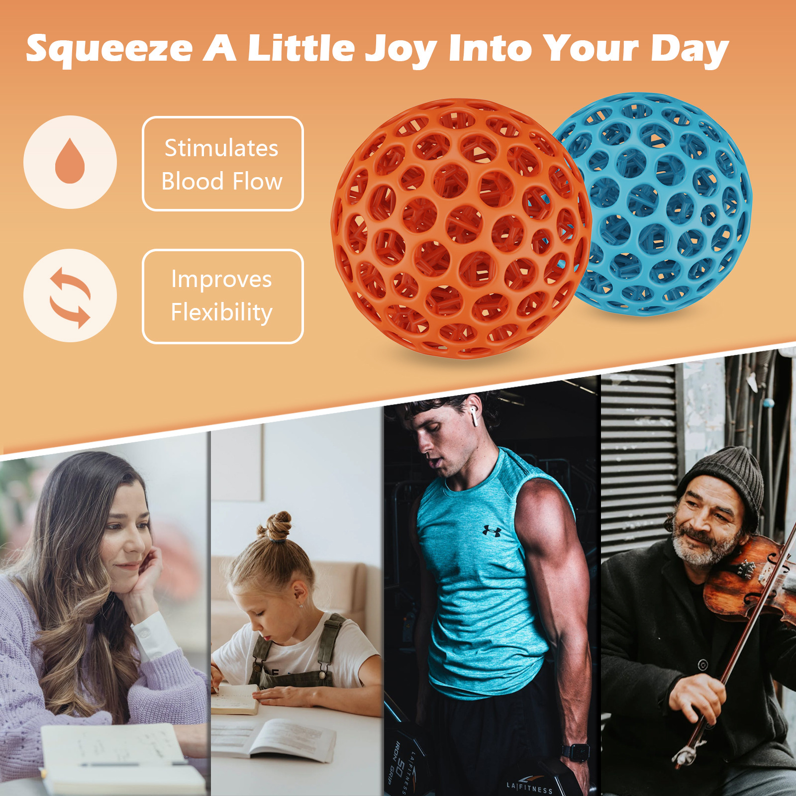 Decompression Ball - Stress relieving toys Brain stress balls 2 Packs Fidget Toy for Home & Travel
