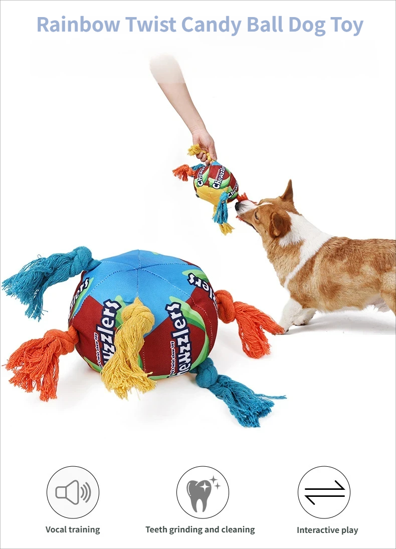 dog teething toys - puppy teething toys Colorful rainbow dog toy for chewing and playing