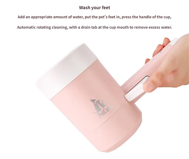 Paw Cleaner Semi-automatic - Dog Feet Cleaner Pet Foot Cleaning Cup Durable Plastic