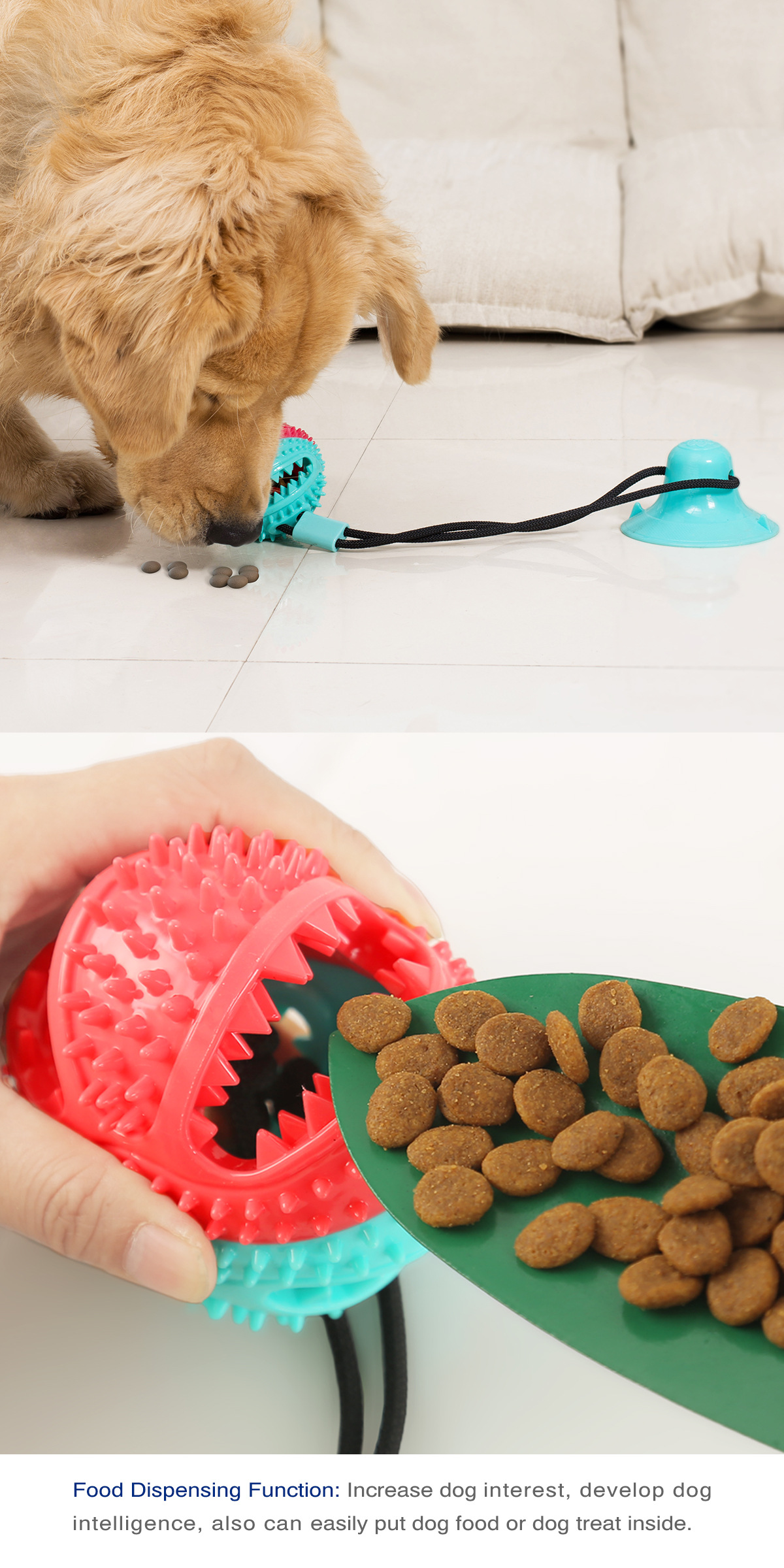 Bento Ball - Dog Interactive Toys Dog Treat Ball Durable Chew Toy for Aggressive Chewer Puppies