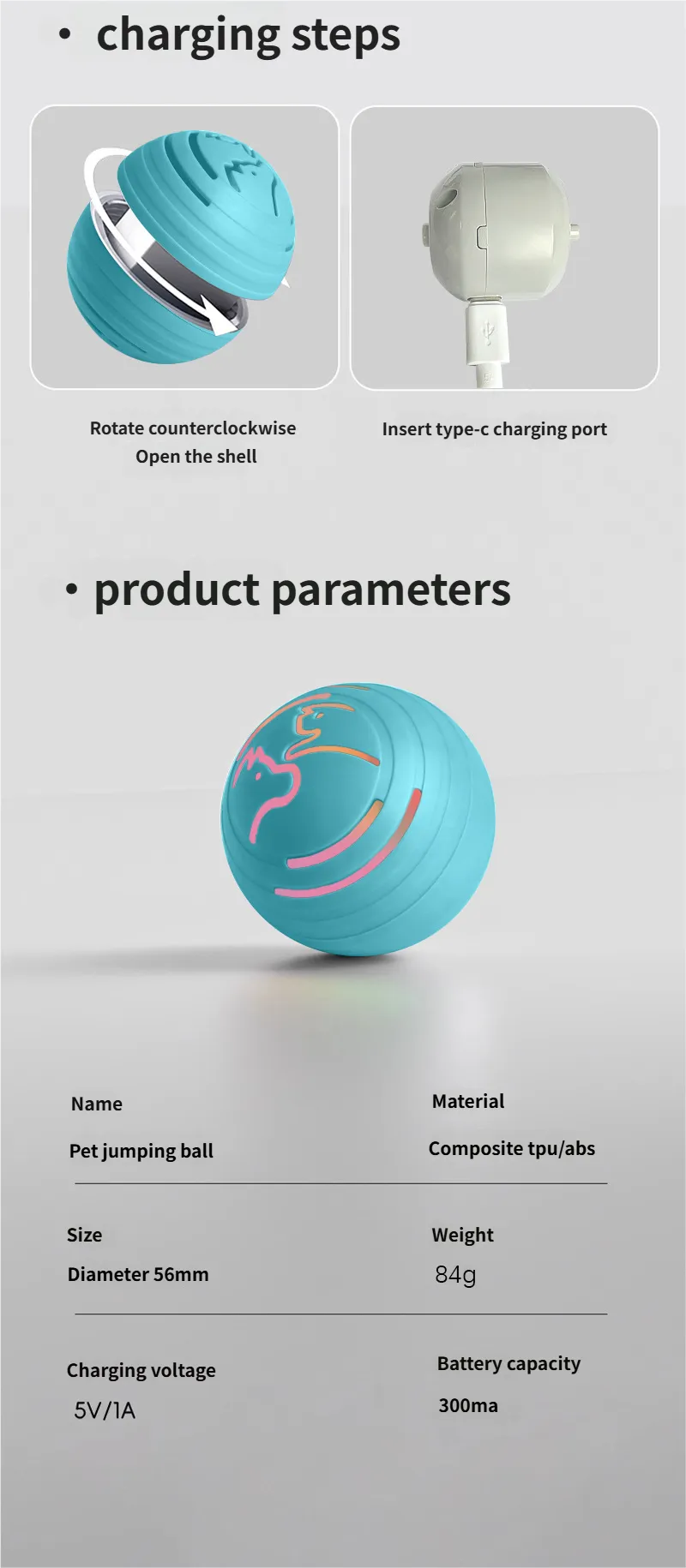 Dog-shaped Interactive Ball - Smart Dog Jumping Ball Indoor Outdoor Interactive Dog Toys Anti-Slip Design