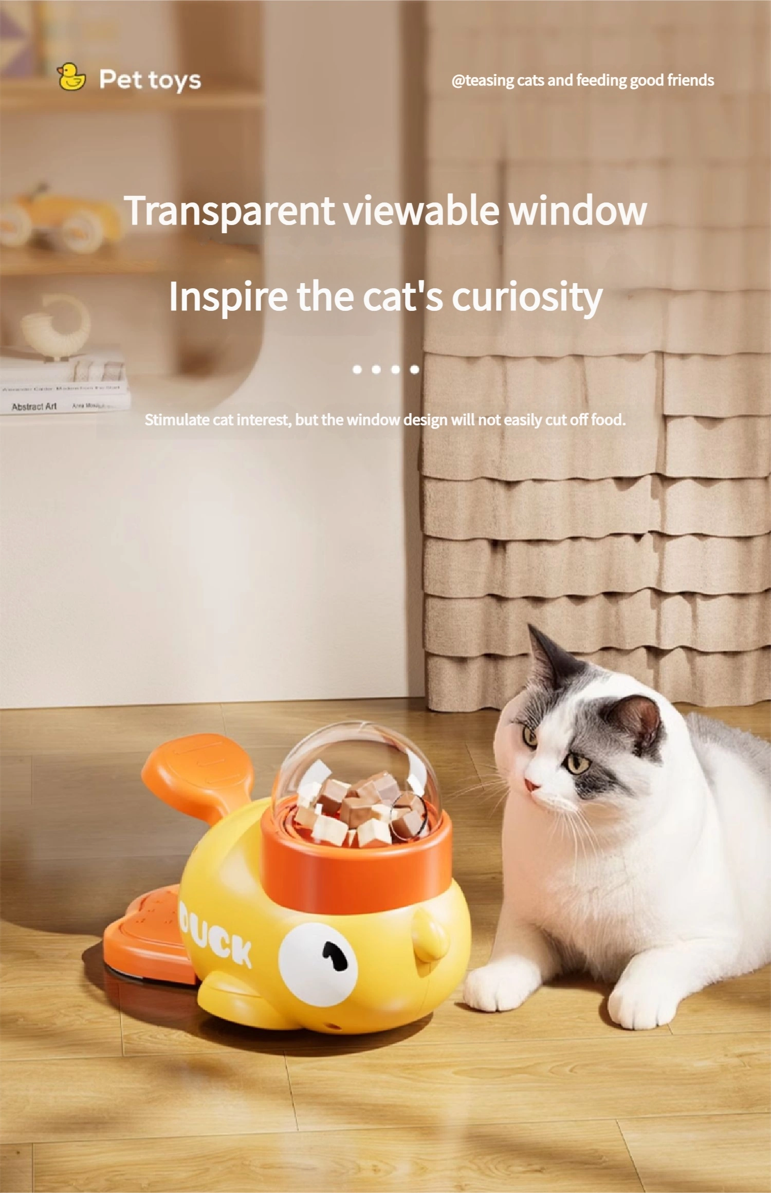 Automatic cat food dispenser - Cat feeder Smart cat feeder Interactive Pet Snack Launcher for Freeze-Dried Treats
