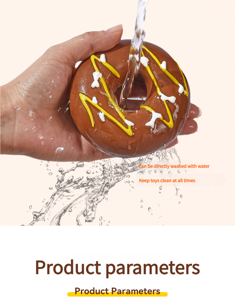 Sound-making toys - Interactive dog toy Dog toy doughnut Soft Latex Chew Toy Protects Dog Teeth