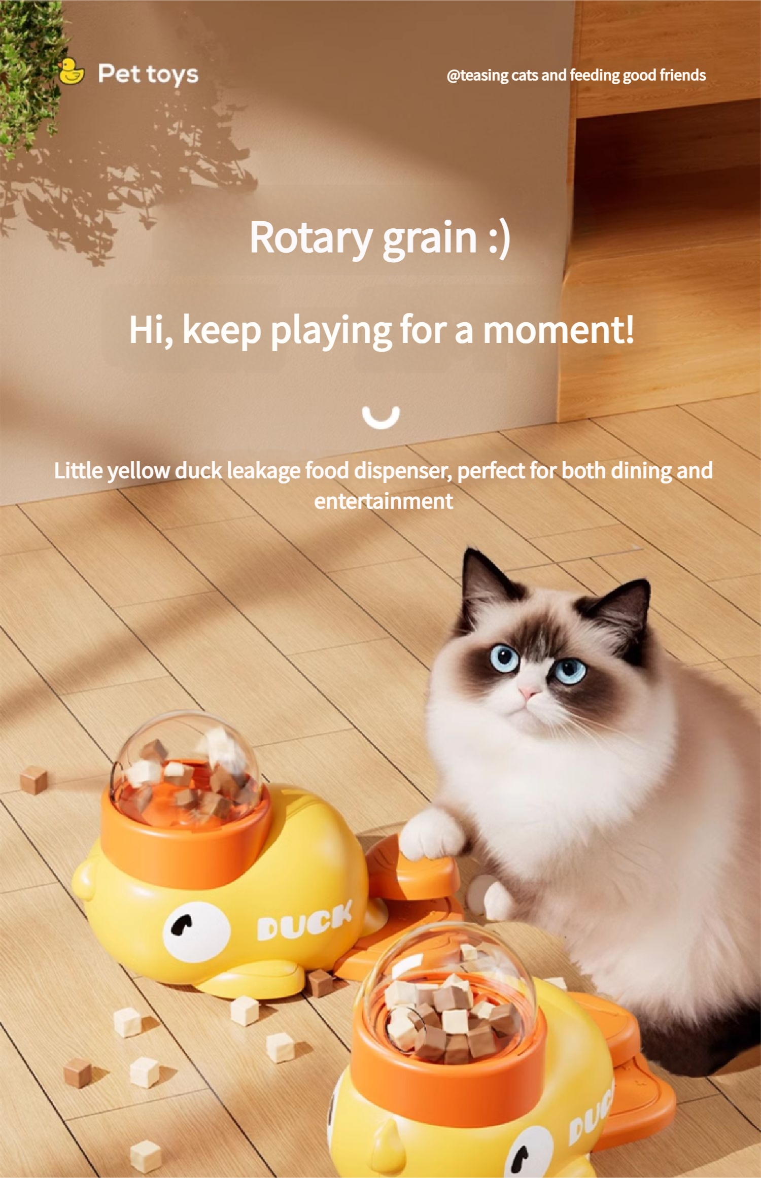 Cat feeder - Smart cat feeder Automatic cat food dispenser Freeze-Dried Snack Launcher for Interactive Cat Feeding