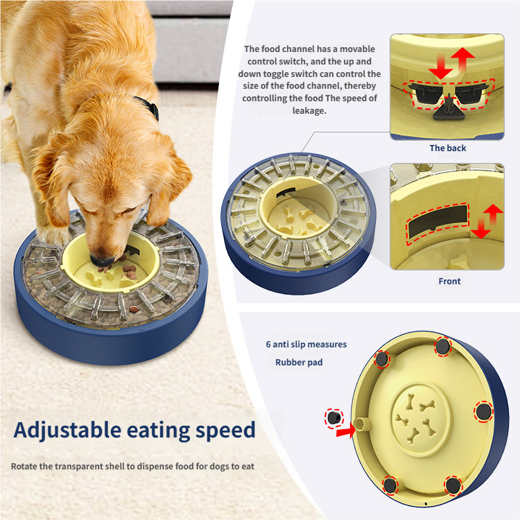 Dog Spinning Puzzle Feeder - Auto Cat Feeder Best Automatic Cat Feeder Easy-to-Clean Slow Bowl for Cats