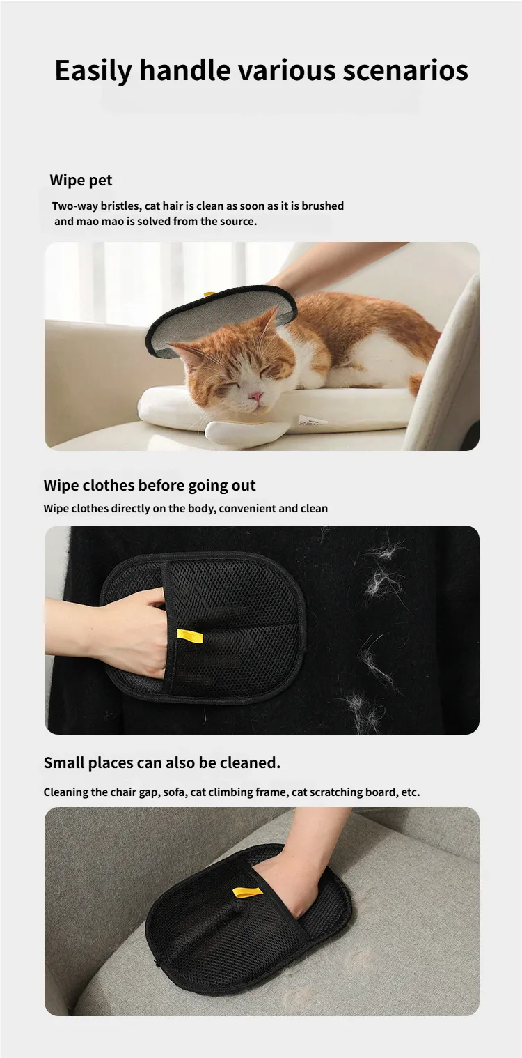 Electrostatic Pet Hair Removal Gloves - Cat Hair Glove Pet Hair Removal Gloves for Furniture & Clothing