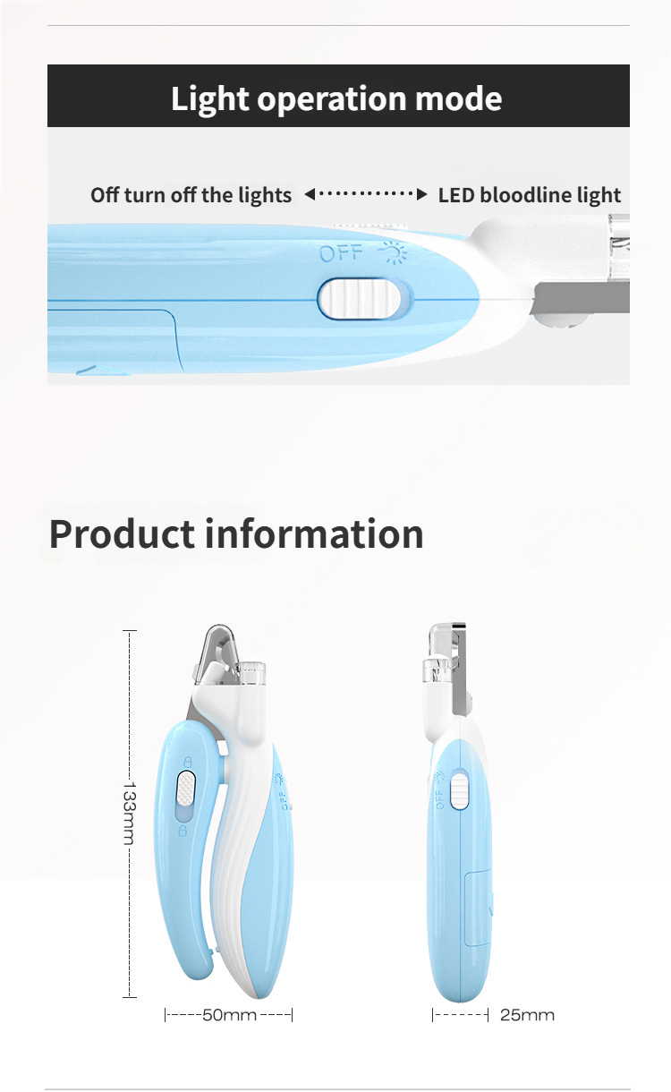 Dog Paw Trimmer Professional - Cat Paw Clippers Nail Clippers with Light for Thick Nails