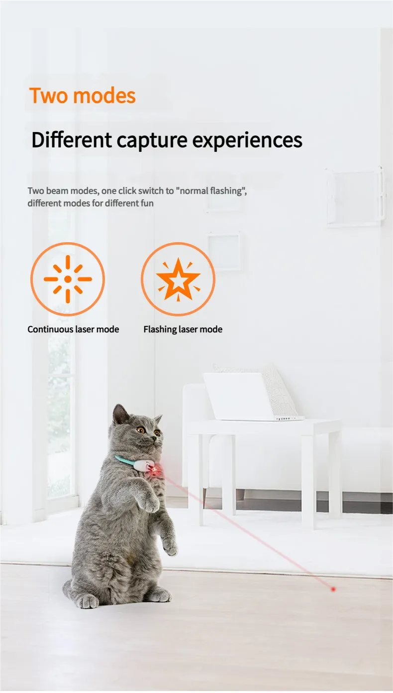 Smart Laser Cat Toy Collar - Cat laser collar Cat laser pointer collar Easy to Wear & Adjust for All Breeds