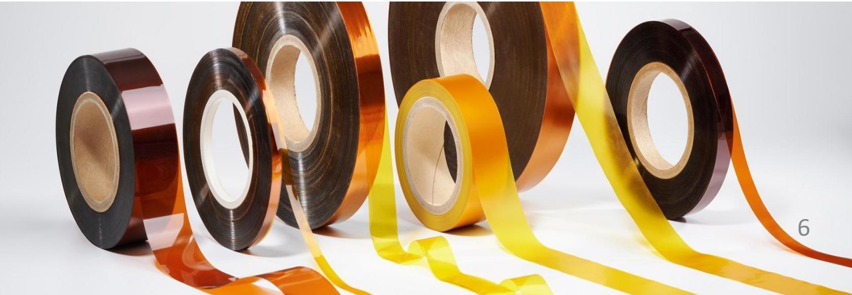 Kapton tape roll amber color high temperature polyimide tape