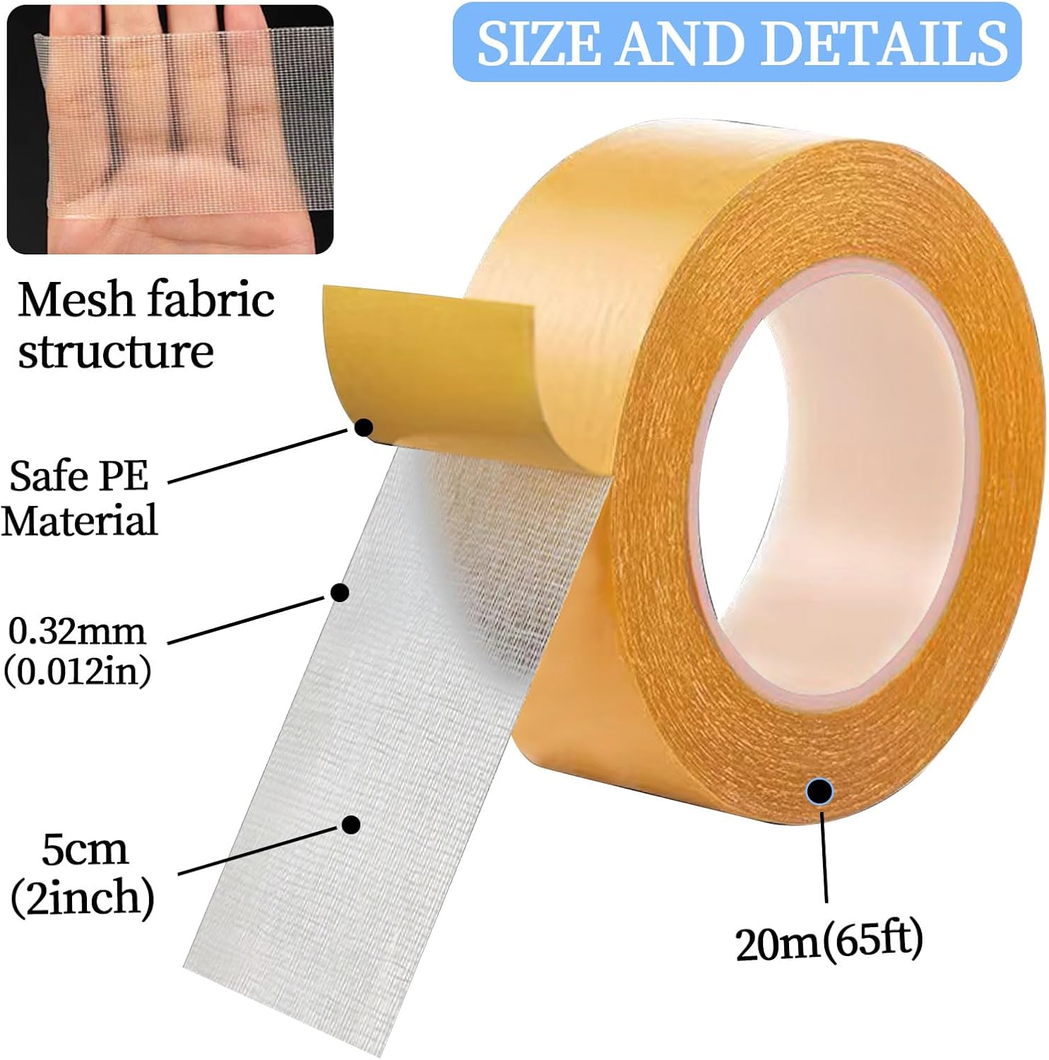 Fiberglass Mesh Double Sided Tape - Industrial Use - JIAOTAOTAO Fiberglass Mesh Double Sided Tape - Industrial Use - JIAOTAOTAO