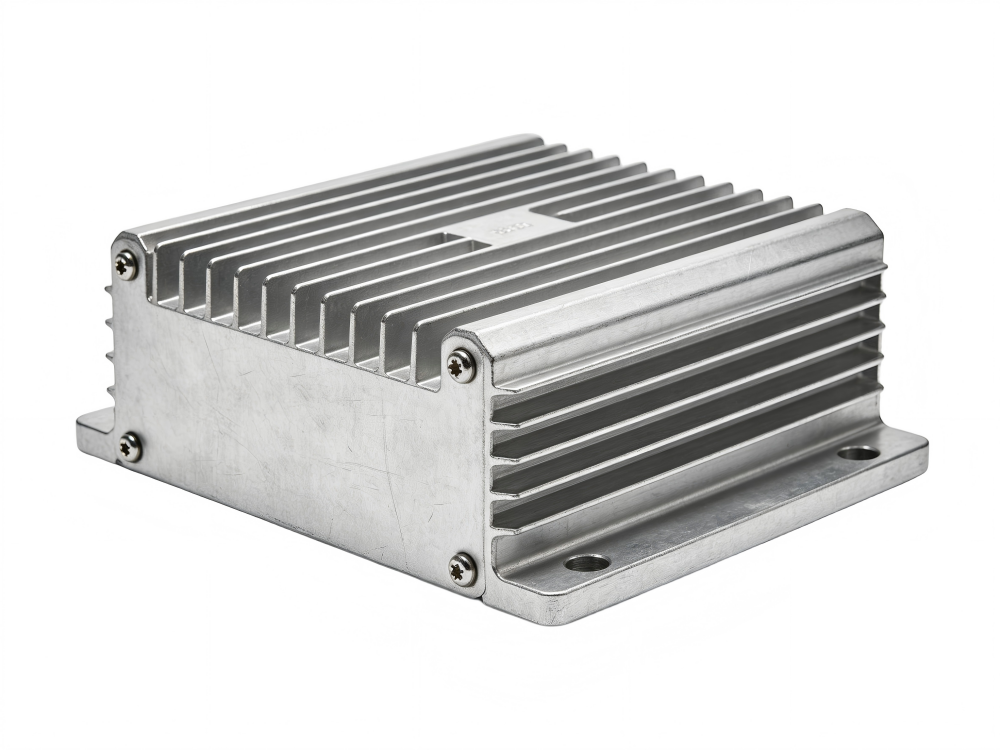 CNC machined battery pack housing and cover - aluminum enclosure with cooling ribs