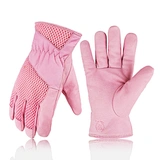 Leather gardening gloves
