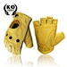 brown yellow driving half finger glove