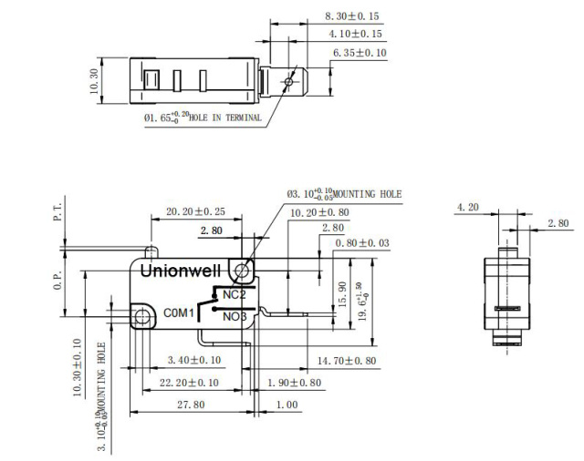 basic micro switch drawing