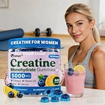 US ES Hot Sale Womens Creatine Gummies Creatine Monohydrate 5000mg + Collagen 500mg + Vitamin D3 20mcg Adult Skin Elasticity