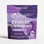US EU Hot Sale Private Label Vegan 20g Protein Gummies With Vitamin C Supplement Muscle Repair Post & Preworkout Protein Gummy