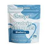 US EU Hot Sale OEM Manufacturer Vegan 20g Protein Gummies Sugar Free Blueberry Post-Workout Muscle Growth & Recovery