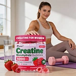 Premium Womens Creatine Collagen Gummies - 5000mg CreatineMonohydrate Support Skin Elasticity, Nail Health & Joint Flexibility