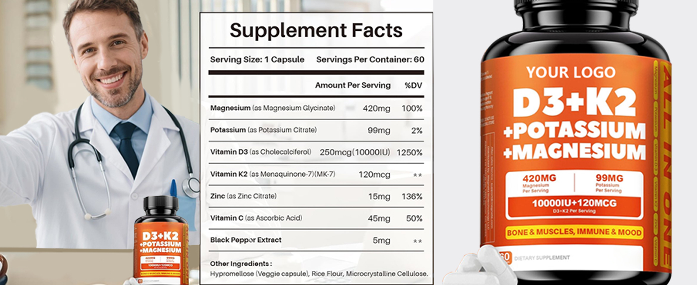 Vitamin D3, K2 Customized Formulations