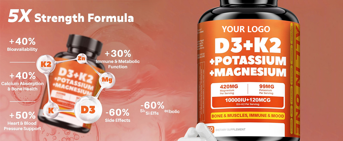 Vitamin D3 K2 & Magnesium for Adult Muscle Recovery Support