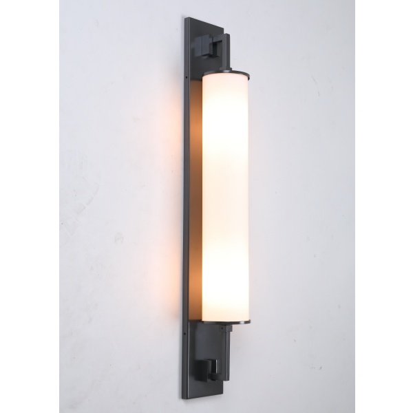 Sleek LED wall lamp, minimalist design for living room,  modern interior lighting.