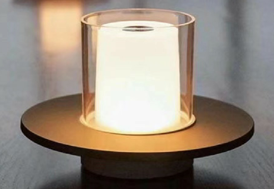 Simple LED desk lamp with metal base, soft light for bedroom