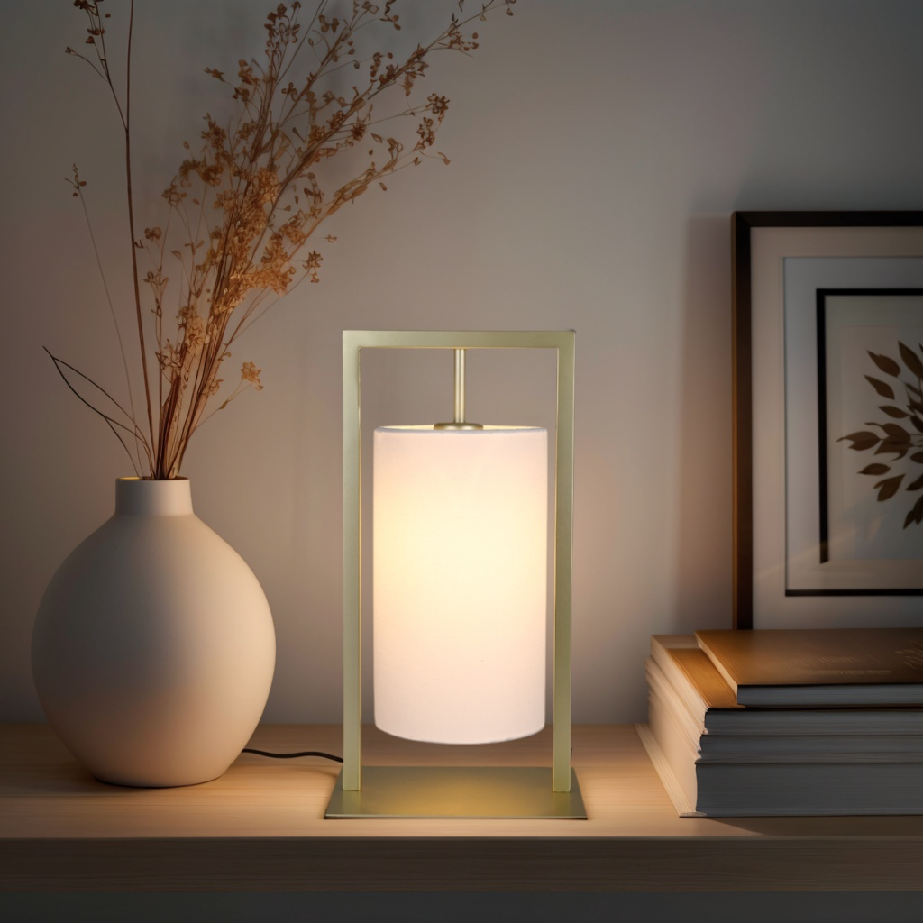 Sleek modern table light with soft warm LED glow