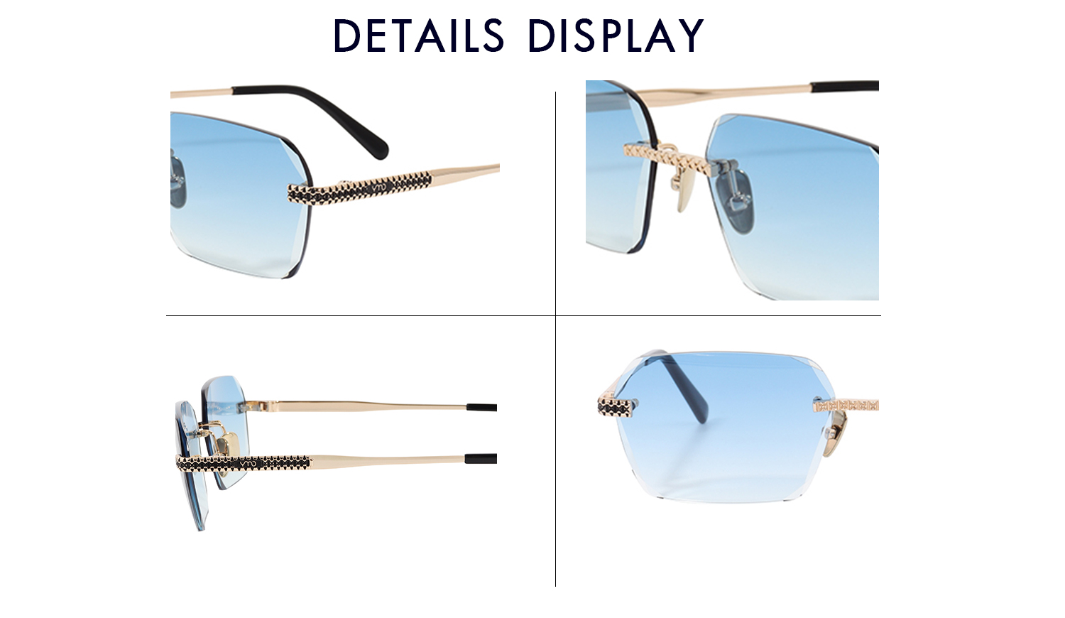 luxury rimless sunglasses