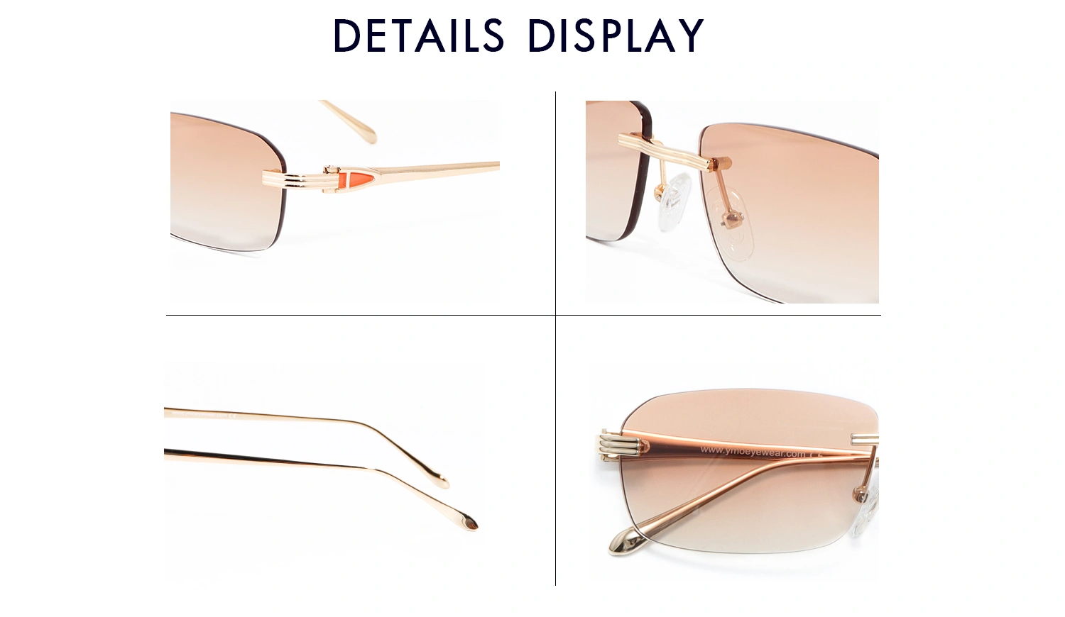 jewelry-inspired rimless sunglasses for men