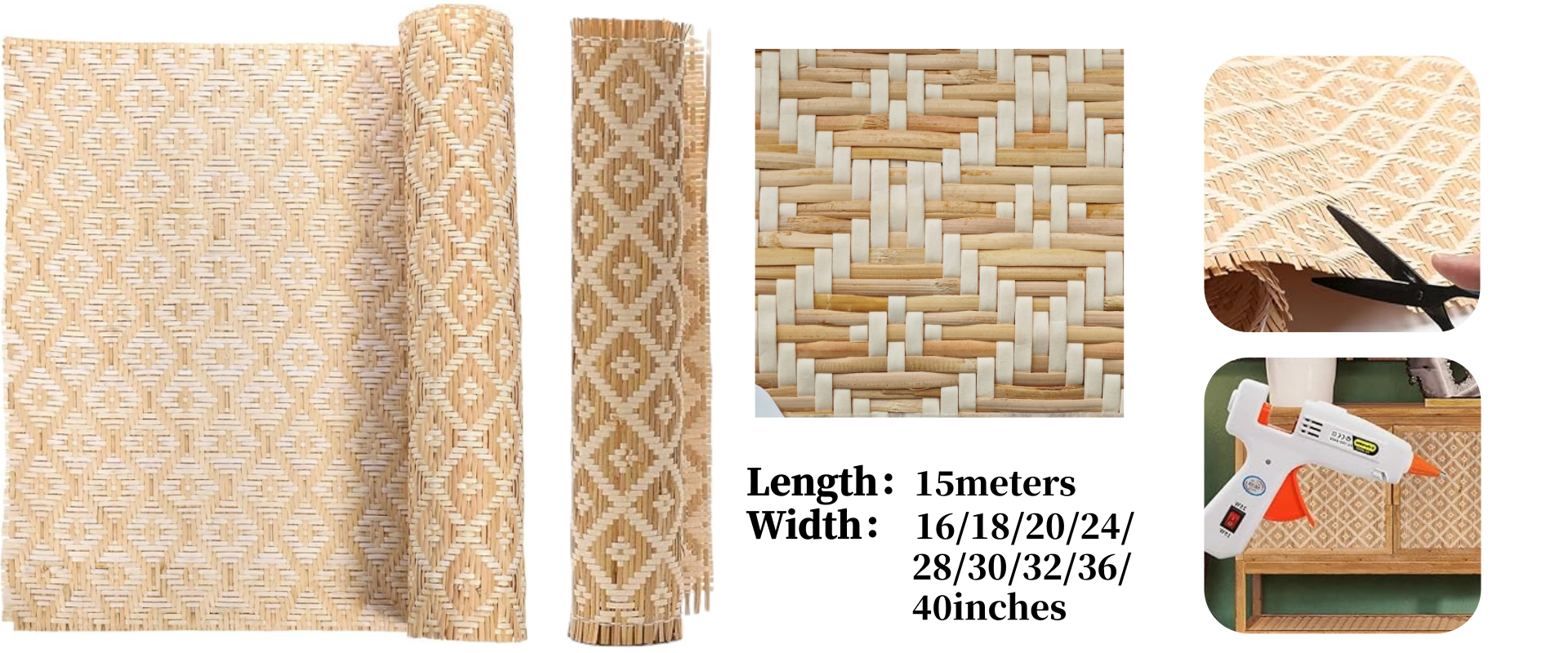 Closed cane webbing fabric