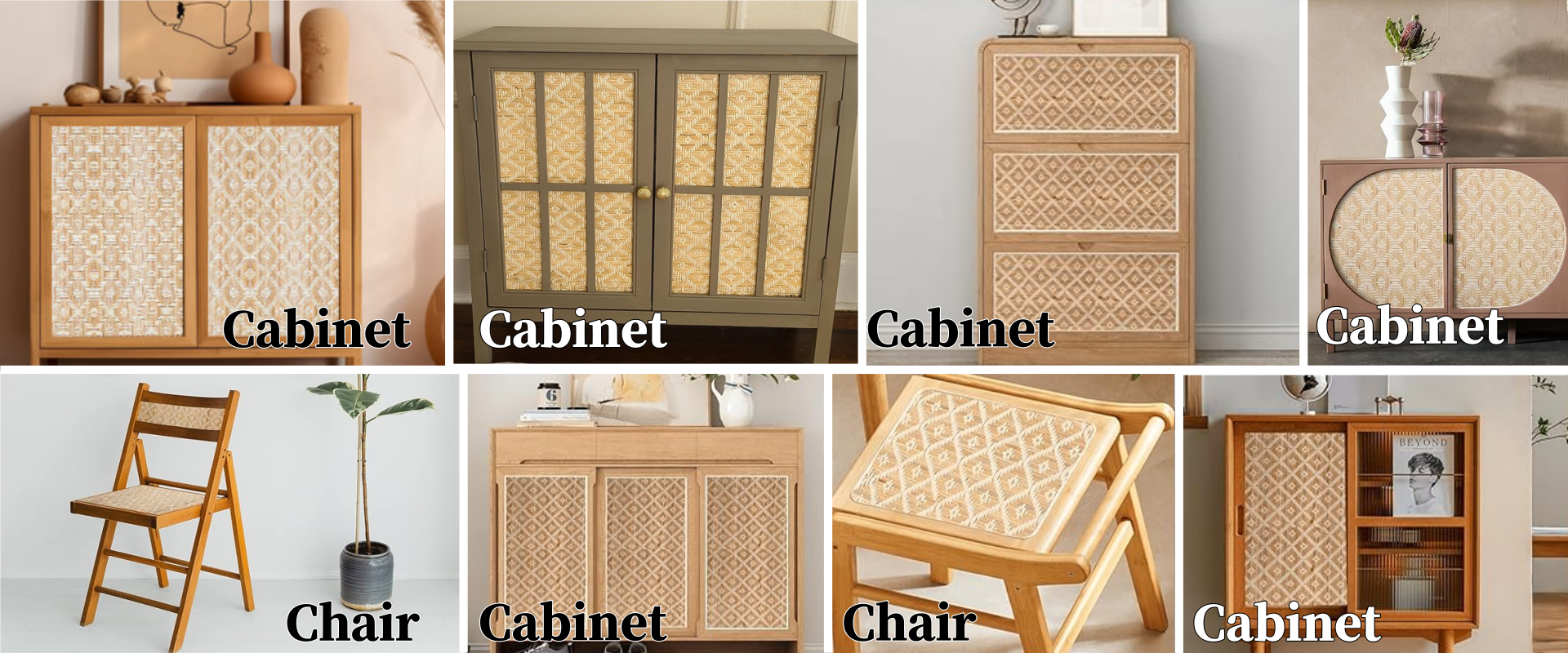 Diamond weave rattan webbing