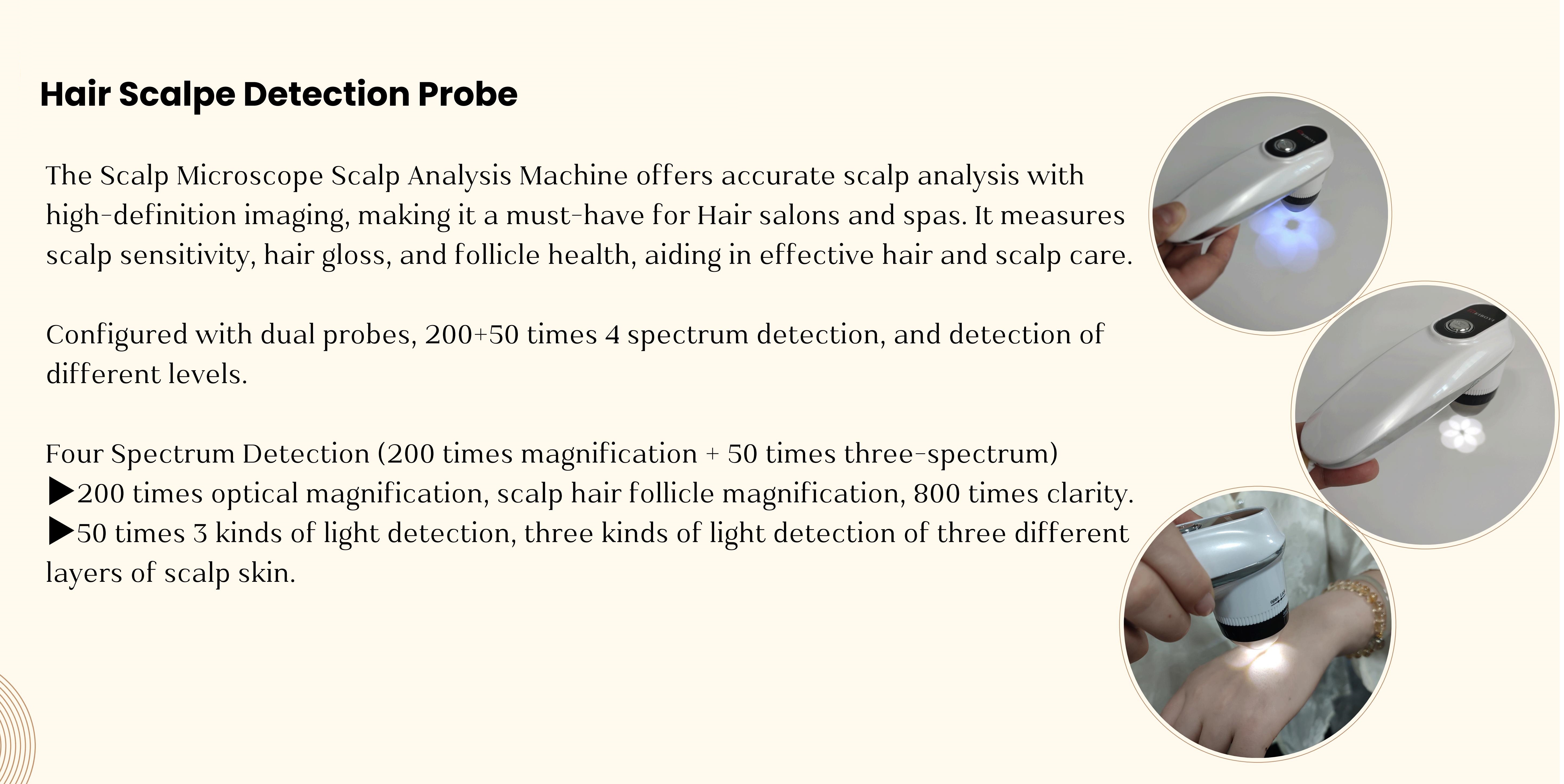 Diode Laser Hair Remove Scalp Skin Hair Detection Combinataion