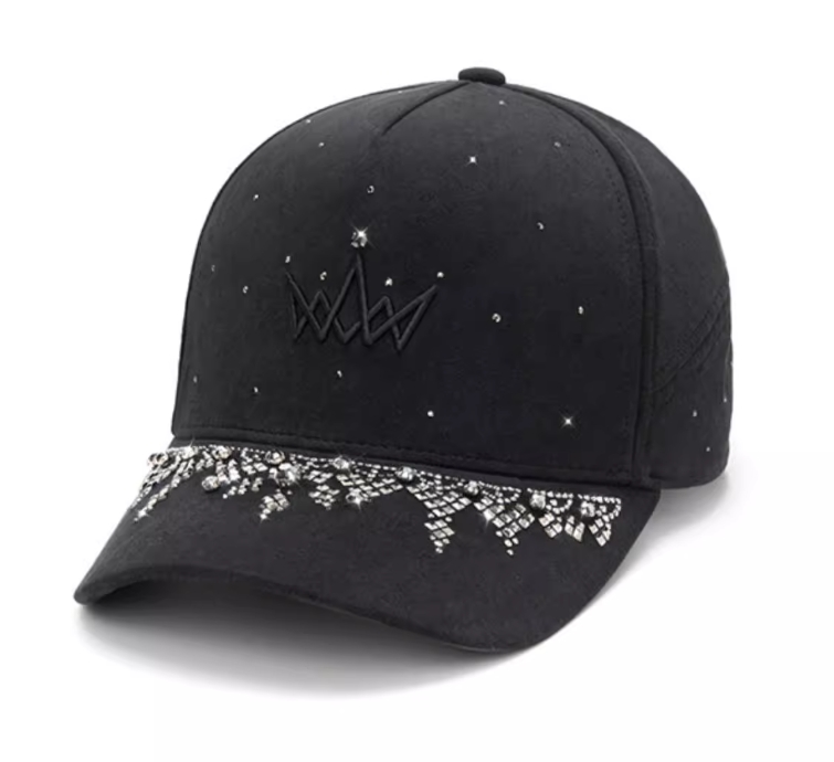 This is a very trendy custom embroidered cap.The forehead is covered with shiny artificial stone, exuding a strong sense of fashion.Fashion caps are not just about style; they also offer functionality. They can be adjusted to fit different head sizes, This ensures a comfortable and secure fit for everyone.