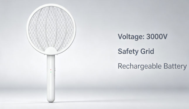 2-in-1 Electric Mosquito Swatter with UV Light, Rotatable Design