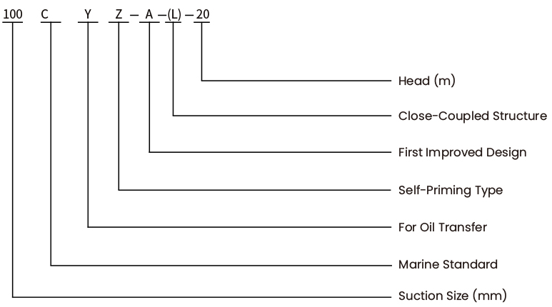 Self-Priming Oil Pump CYZ-A Series Model Designation and Nomenclature Chart | JPZX