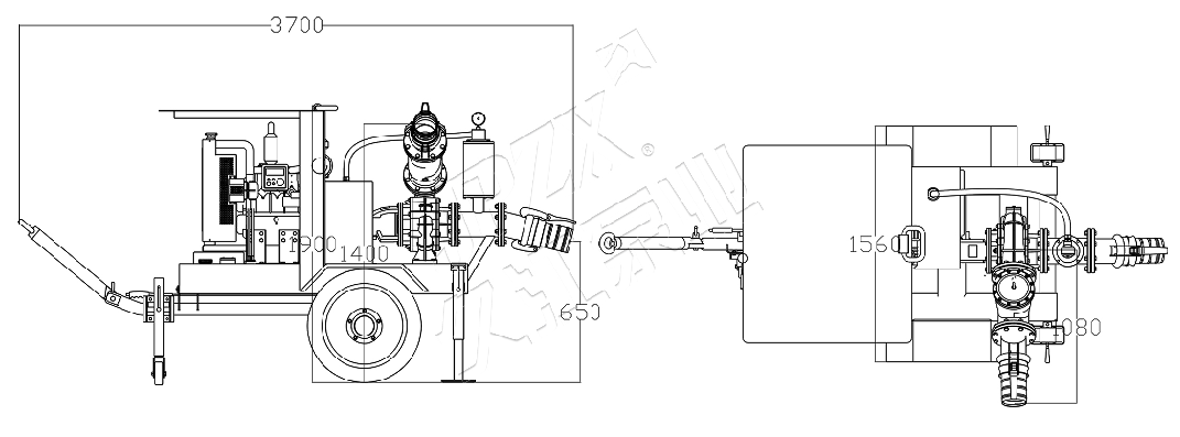 Trailer-Mounted Diesel Sewage Pump Truck JPW Series Dimensional Specifications | JPZX