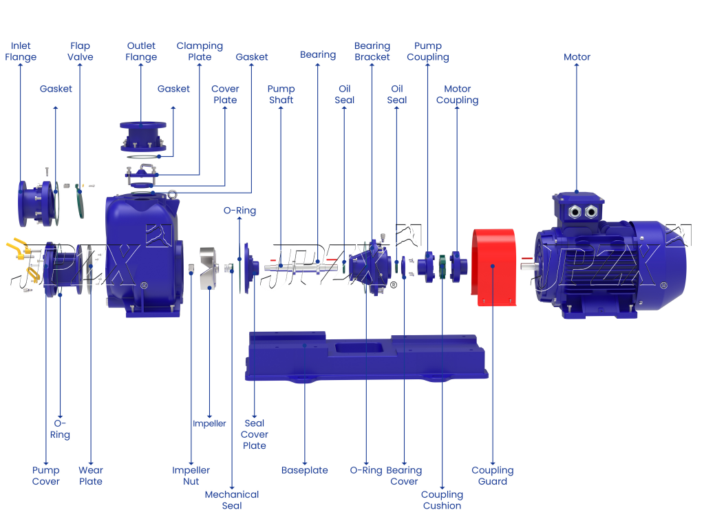 ST Series Self-Priming Non-Clog Sewage Pump structure