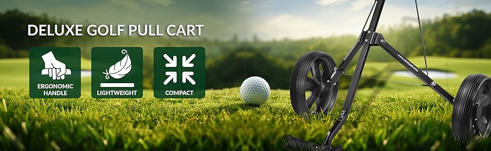 CaddyTek 2 Wheel Deluxe Golf Pull Cart, Lightweight, Durable & Easy to use, Golf Enthusiast