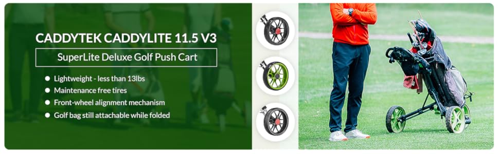 CaddyTek CaddyLite 11.5 Version 3 Golf Push Cart – 3-Wheel