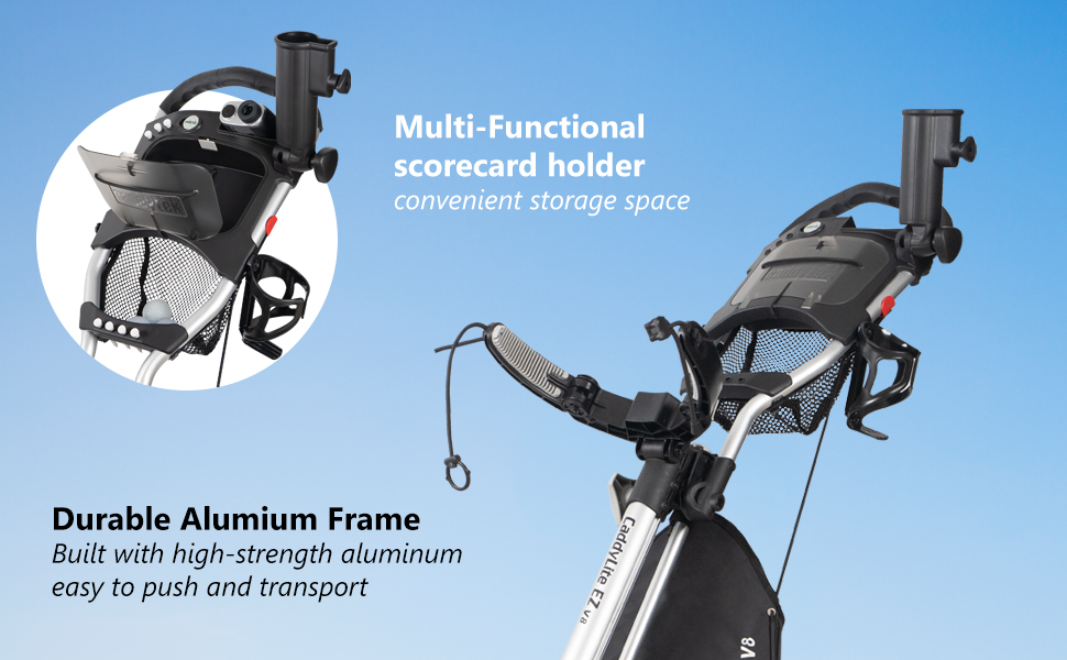 CaddyLite EZ V8 3 Wheel Golf Push Cart - Foldable, Collapsible, Lightweight and Easy to Use