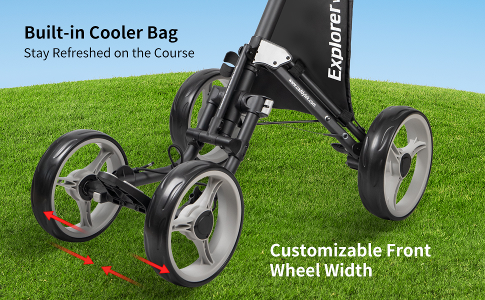 CaddyTek Explorer V8 - SuperLite 4 Wheel Golf Push Cart, Durable & Easy to use Golf Enthusiast
