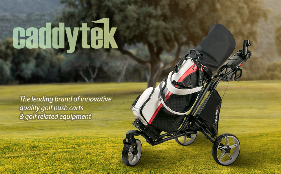 One click golf push cart, Innovation & Easy to use, Swivel front wheel & Sturdy, Golf Enthusiast